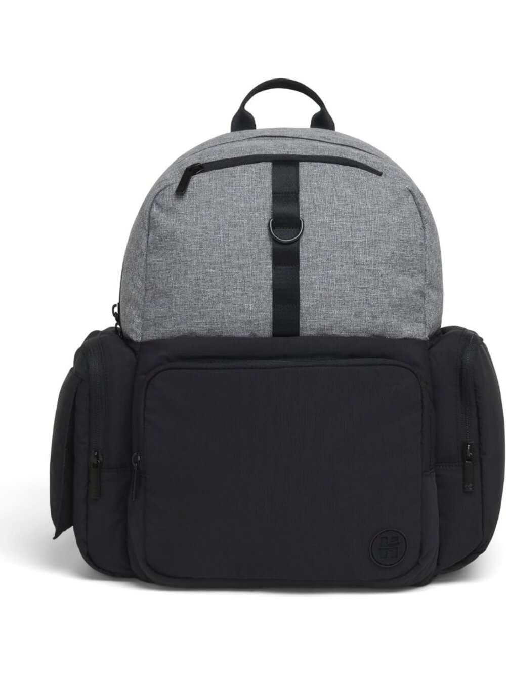 Unisex Adult Diaper Backpack, Stylish Dark Grey & Black, Convenient Day Pack